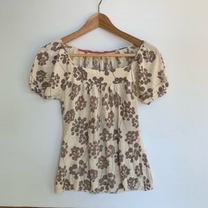 Anthropologies organic cotton floral top